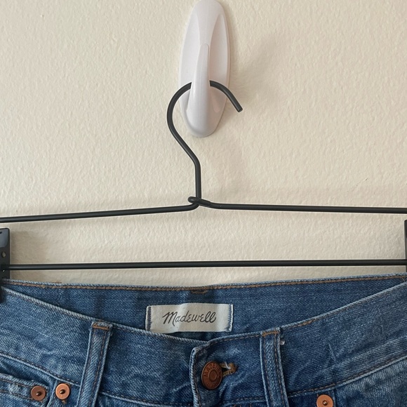Madewell The Perfect Summer Busted Knee Cotton High Rise Dark Wash Denim Jeans - Picture 5 of 9